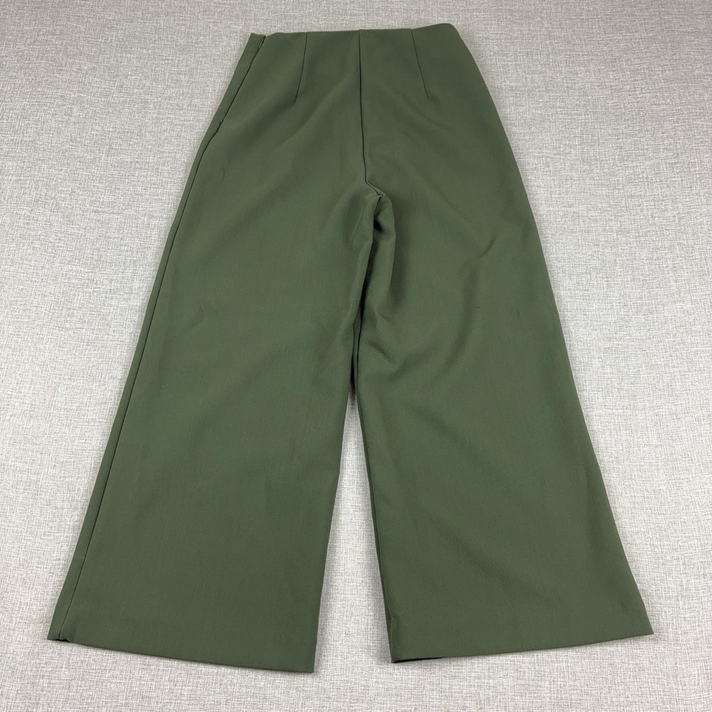 Joie Womens Size 2 Olive Green Wide Leg Crepe High Rise Dress Pants Trousers - Picture 3 of 12